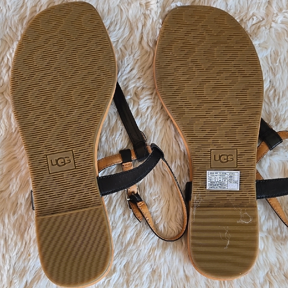 UGG Women's Black Sandals 🤎 Size 10 NEW - Picture 7 of 9